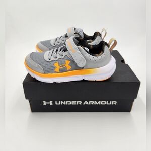 Under Armour Assert 10 AC Shoes Gray Orange Toddler Boy Size 11 NEW